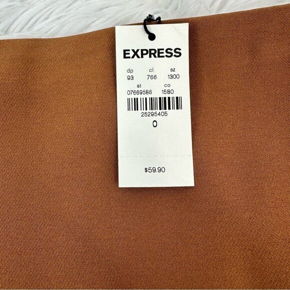 Express Women’s NWT Copper Brown Stretch Old Money Career Pencil Skirt 0/W25 - Picture 8 of 13